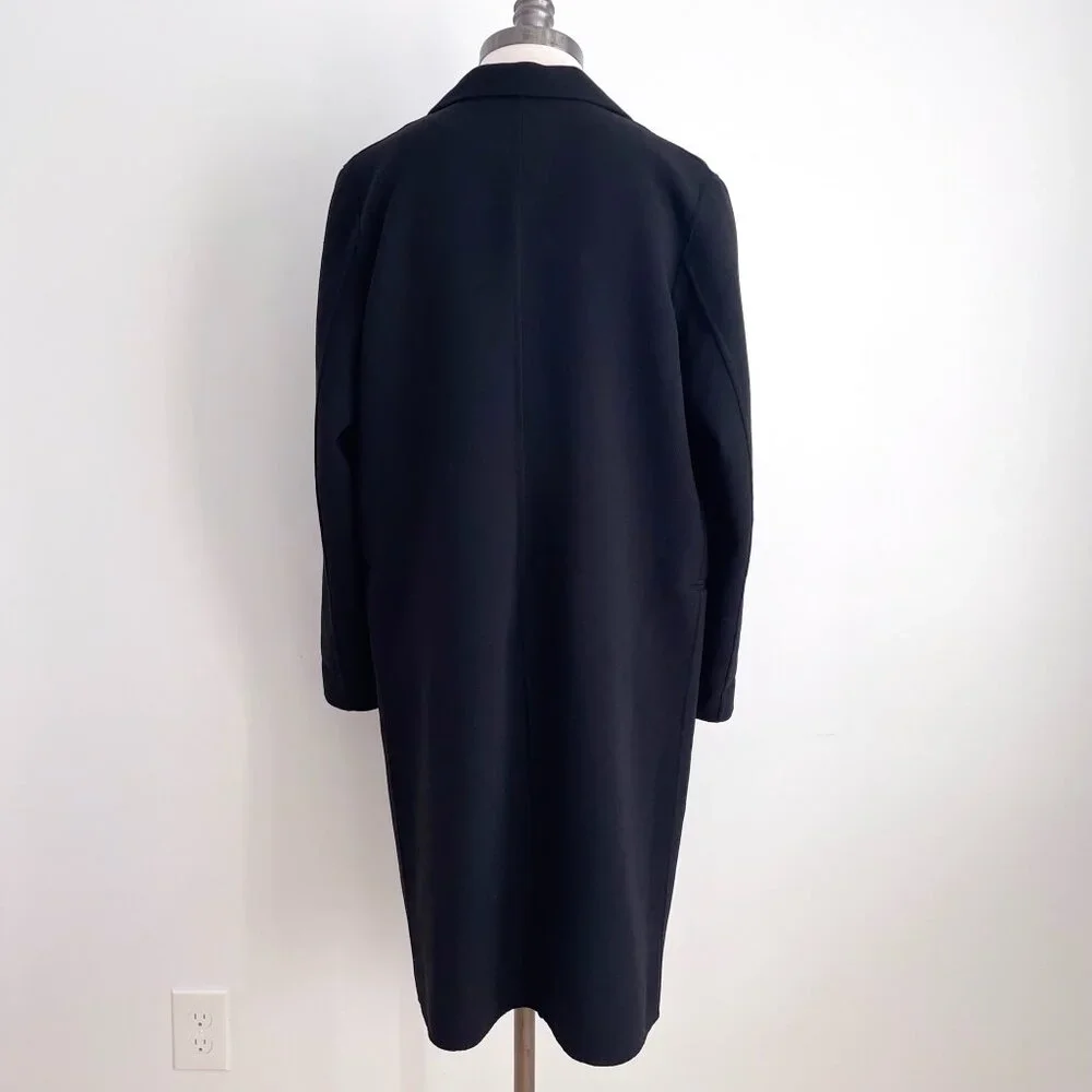 Sandro Paris Long Black Coat Single Breasted 1-Button Size 8 Medium / Large - Picture 7 of 14